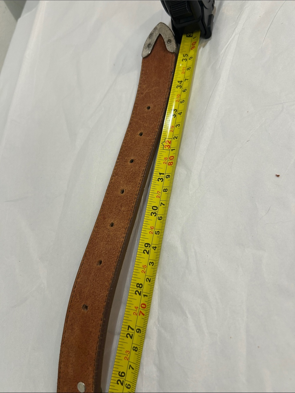 VTG Brighton Brown Leather Women's Belt Silver Heart Hardware 32/L - Picture 17 of 17